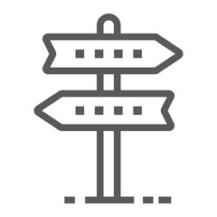 Signpost line icon, development and business, direction sign vector graphics, a linear pattern on a white background, eps 10.
