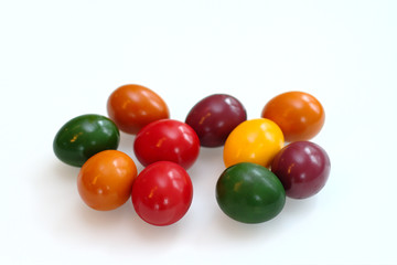 Perfect colorful handmade easter eggs isolated on a white