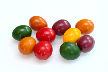Perfect colorful handmade easter eggs isolated on a white