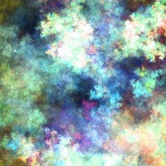 Fototapeta na wymiar Abstract fractal colorful clouds, digital artwork for creative graphic design