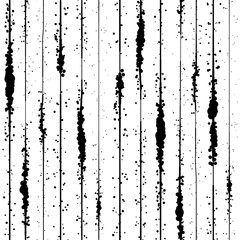 Vector abstract grunge black and white lines seamless pattern