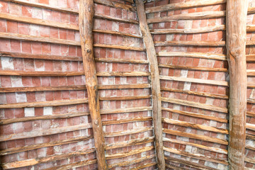 Old wall with bricks, background abstract