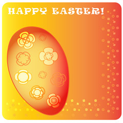 Happy Easter Bunny Vector and Colorful Eggs. Vector Color Illustration Greeting Card square format