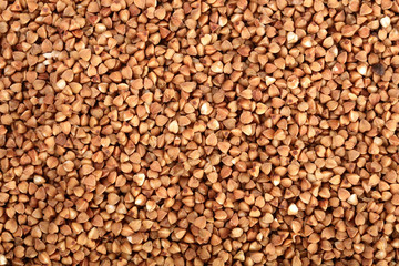 buckwheat grain as a background close up. Top view
