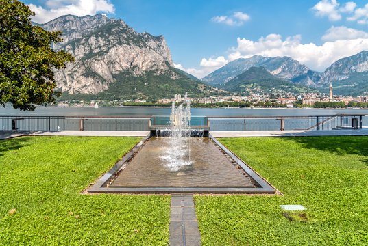 Lakefront of Malgrate located on the shores of Como Lake in the province of Lecco, Italy