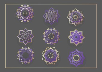 set of antique arabesque of islamic patterns