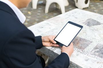 Businessman using a tablet