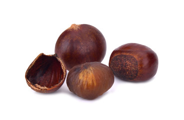 chestnuts isolated on white background