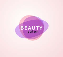 Vector abstract transparentlogo for beauty salon - beauty, spa, yoga symbols in light colors isolated on white background. Good  for massage, wellness and health care centers, fashion insignia design.