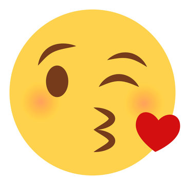 Kussmund mit Herz Emoticon