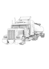 sketch of truck vector.