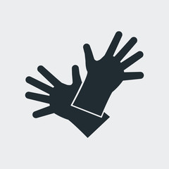 Obraz premium Icono plano guantes de trabajo en fondo gris