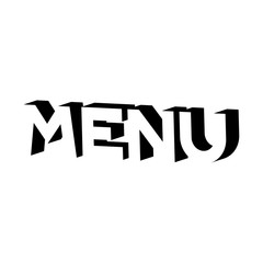 Icono plano MENU 3D espacio negativo en color negro