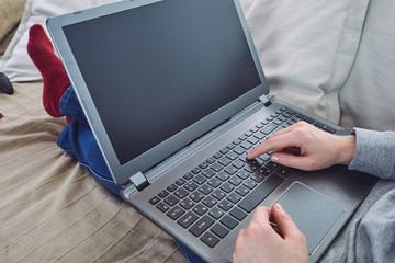  man using laptop