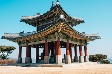 Hwaseong Fortress Seojangdae, Korean traditional architecture in Suwon, Korea