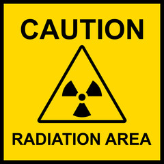 Obraz premium caution radiation area sign vector