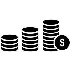 coin money icon, finance icon outline vector