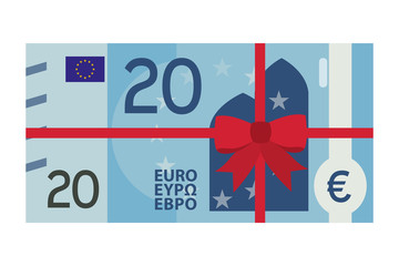 20 Euro Geldschein mit Schleifenband - Geschenk - Gutschein