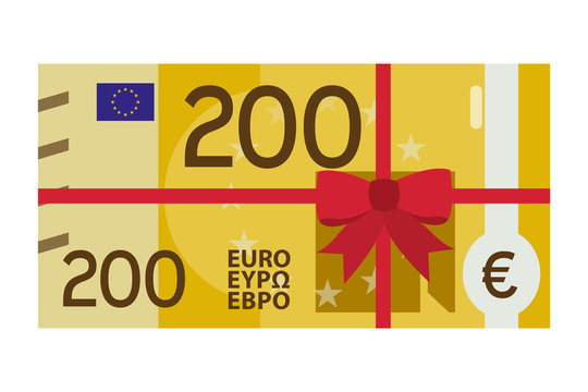 200 Euro Geldschein mit Schleifenband - Geschenk - Gutschein