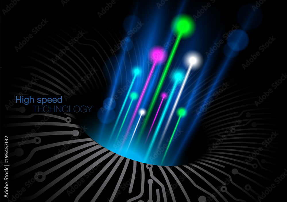 Poster abstract image representing high speed technology. vector eps file.