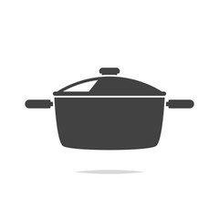Cooking pot icon vector isolated