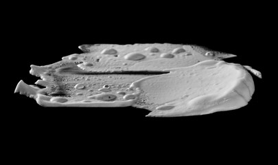Shaving foam isolated on black, with clipping path texture and background 