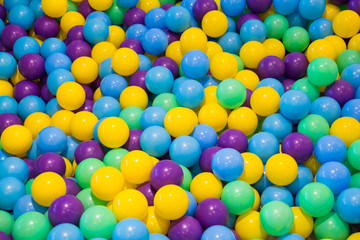 color plastic balls in kid pool