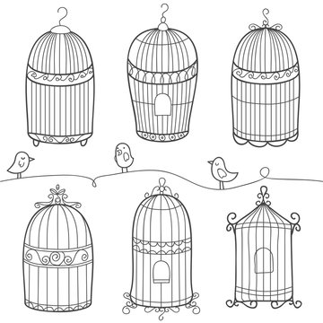Doodle Vintage of Birdcage