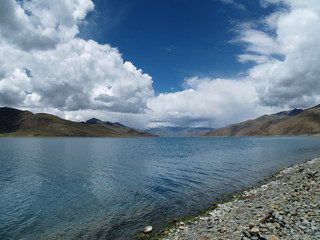 Relaxing and calm Tibetan lake 
