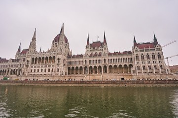 Obraz premium Hungarian Parliament building in city Budapest in Hungary. 