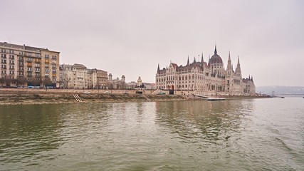 Fototapeta na wymiar Hungarian Parliament building in city Budapest in Hungary. 
