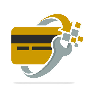 icon logo with the concept of credit card system recovery