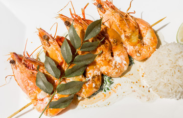 brochette de gambas à la créole 