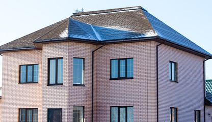 Brick house in the cottage in winter
