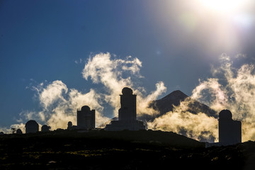 Observatory stars park near el teide vulcan mountain