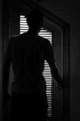 Man's silhouette of backs