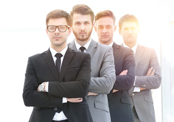 portrait of business team on white background