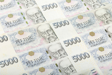 Fototapeta na wymiar czech banknotes crowns background