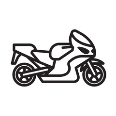 Black and white logo motobike. Vector illustration