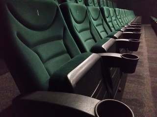 A number of seats in the cinema. Armchairs in the cinema