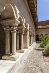 Romanesque cloister of monastery of Elne,Languedoc-Roussillon,France.