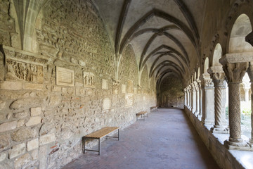 Romanesque cloister of monastery of Elne,Languedoc-Roussillon,France.
