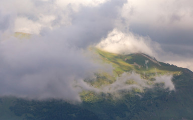 mountains in the clouds