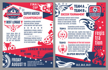 Vector soccer football match tournament poster