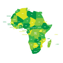 Very simplified vector infographical political map of Africa.