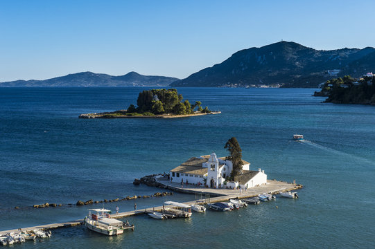 Vlacherna Monastery, Kanoni, Corfu, Ionian Islands, Greek Islands, Greece