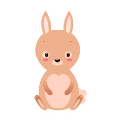 Obraz premium Cute cartoon rabbit in flat style.