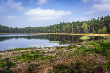 Lake in Dziemiany commune, Cassubia region of Poland