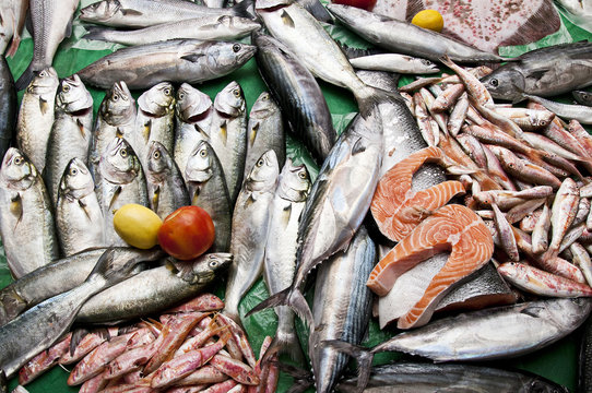 Fresh fish market sea foods
