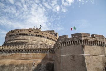 Fototapeta na wymiar City view, Castle, Castel Sant Angelo, Rome.